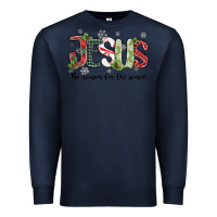 Navy jesus the reason for the season Premium Sweatshirt - MaliasSmallBusiness