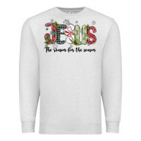 Oatmeal Heather jesus the reason for the season Premium Sweatshirt - MaliasSmallBusiness