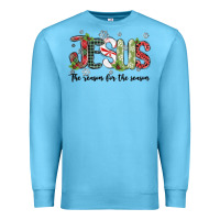 Ocean Blue jesus the reason for the season Premium Sweatshirt - MaliasSmallBusiness