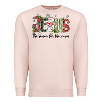 Pale Pink jesus the reason for the season Premium Sweatshirt - MaliasSmallBusiness
