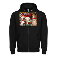 Black merry christmas goats Zipper Hoodie - Jasminsmagicworld