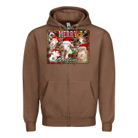 Chestnut merry christmas goats Zipper Hoodie - Jasminsmagicworld