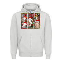 Dove Grey merry christmas goats Zipper Hoodie - Jasminsmagicworld