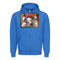 True Royal merry christmas goats Zipper Hoodie - Jasminsmagicworld