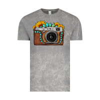 Cloud Rock Sunflower Gemstone Vintage Camera Vintage Tee - FaDigitalArtStudio