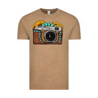 Vintage Coffee Sunflower Gemstone Vintage Camera Vintage Tee - FaDigitalArtStudio