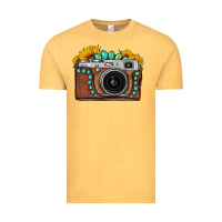 Vintage Mustard Sunflower Gemstone Vintage Camera Vintage Tee - FaDigitalArtStudio