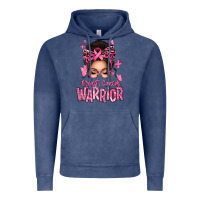 Vintage Denim brest cancer warrior afro messy bun Vintage Hoodie - texasbilliewilder