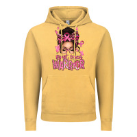 Vintage Mustard brest cancer warrior afro messy bun Vintage Hoodie - texasbilliewilder