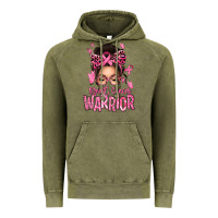 Vintage Olive brest cancer warrior afro messy bun Vintage Hoodie - texasbilliewilder