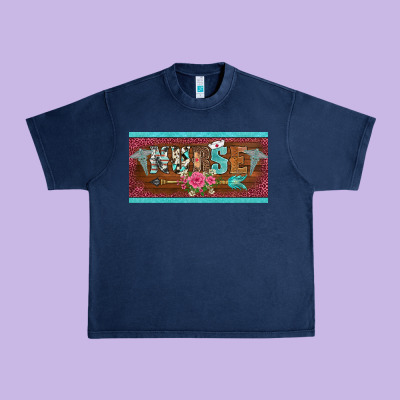 Western Nurse With Medical  Symbol Caduceus And Arrow License Plate Te Urban Heavy Tee Designed By Barkaloodesign