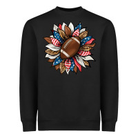 Black american football sunflower Heavyweight Sweatshirt - HRA Design Shop