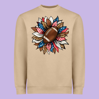 American Football Sunflower Heavyweight Sweatshirt Designed By Hra Design Shop