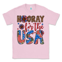 Bubblegum Pink hooray for the usa Classic Tee - Artiststas