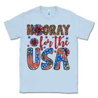 Dusty Blue hooray for the usa Classic Tee - Artiststas