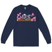 Navy watercolor love nurse libbey glass Long Sleeve Tee - BundleAndBundleShop