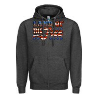 Charcoal Heather land of the free america Zipper Hoodie - Jasminsmagicworld