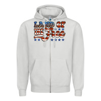 Dove Grey land of the free america Zipper Hoodie - Jasminsmagicworld