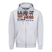 Heather Grey land of the free america Zipper Hoodie - Jasminsmagicworld