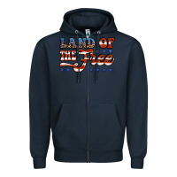 Navy land of the free america Zipper Hoodie - Jasminsmagicworld