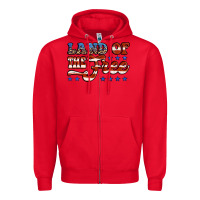 Red land of the free america Zipper Hoodie - Jasminsmagicworld
