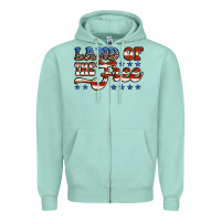 Seafoam land of the free america Zipper Hoodie - Jasminsmagicworld