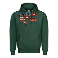 Sports Green land of the free america Zipper Hoodie - Jasminsmagicworld