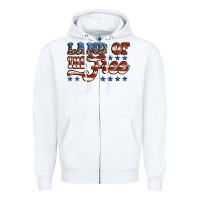 White land of the free america Zipper Hoodie - Jasminsmagicworld