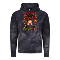 Cloud Black just a girl who loves christmas afro messy bun Vintage Hoodie - texasbilliewilder