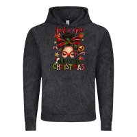 Vintage Black just a girl who loves christmas afro messy bun Vintage Hoodie - texasbilliewilder