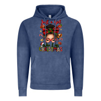Vintage Denim just a girl who loves christmas afro messy bun Vintage Hoodie - texasbilliewilder