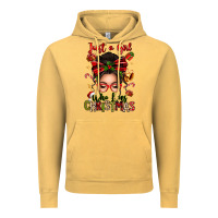 Vintage Mustard just a girl who loves christmas afro messy bun Vintage Hoodie - texasbilliewilder