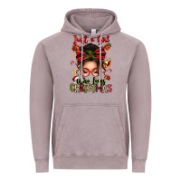Vintage Zinc just a girl who loves christmas afro messy bun Vintage Hoodie - texasbilliewilder