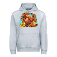 Heather Grey Turkey pumpkins Urban Hoodie - NancyCooperArtShop