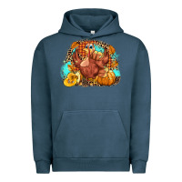 Pigment Midnight Navy Turkey pumpkins Urban Hoodie - NancyCooperArtShop