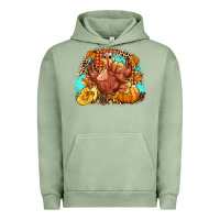 Pigment Oil Green Turkey pumpkins Urban Hoodie - NancyCooperArtShop