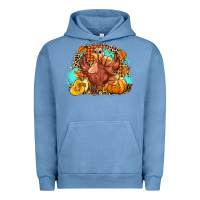Pigment Pebble Blue Turkey pumpkins Urban Hoodie - NancyCooperArtShop