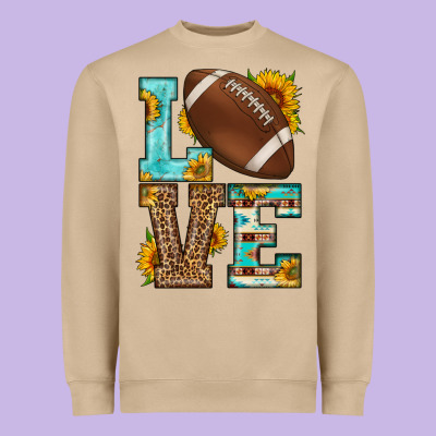 Western Love American Football Heavyweight Sweatshirt Designed By Hra Design Shop