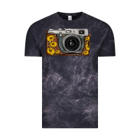 Cloud Black sunflower leopard vintage camera Vintage Tee - FaDigitalArtStudio