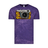 Cloud Purple sunflower leopard vintage camera Vintage Tee - FaDigitalArtStudio