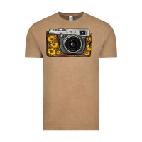 Vintage Coffee sunflower leopard vintage camera Vintage Tee - FaDigitalArtStudio