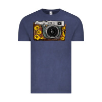 Vintage Denim sunflower leopard vintage camera Vintage Tee - FaDigitalArtStudio