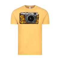 Vintage Mustard sunflower leopard vintage camera Vintage Tee - FaDigitalArtStudio