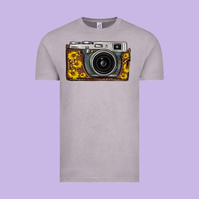 Sunflower Leopard Vintage Camera Vintage Tee Designed By Fadigitalartstudio