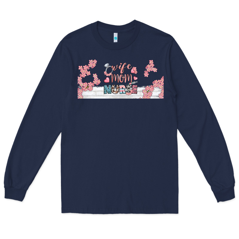 Wife Mom Nurse Libbey Glass Long Sleeve Tee by BundleAndBundleShop | Teevron
