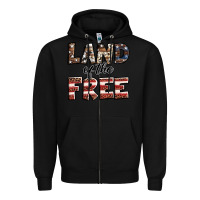 Black Land of the free America western pattern Zipper Hoodie - Jasminsmagicworld