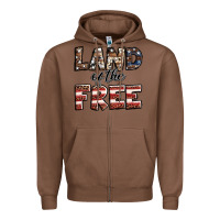 Chestnut Land of the free America western pattern Zipper Hoodie - Jasminsmagicworld
