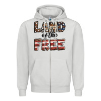 Dove Grey Land of the free America western pattern Zipper Hoodie - Jasminsmagicworld