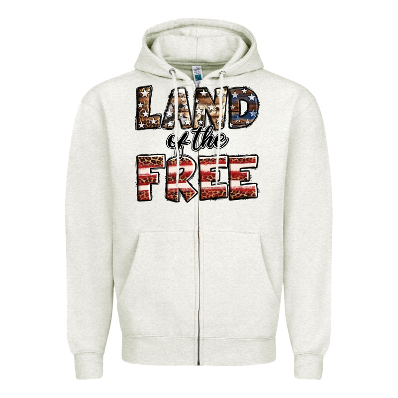 Land Of The Free America Western Pattern Zipper Hoodie by Jasminsmagicworld | Teevron
