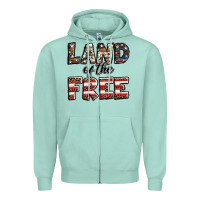 Seafoam Land of the free America western pattern Zipper Hoodie - Jasminsmagicworld